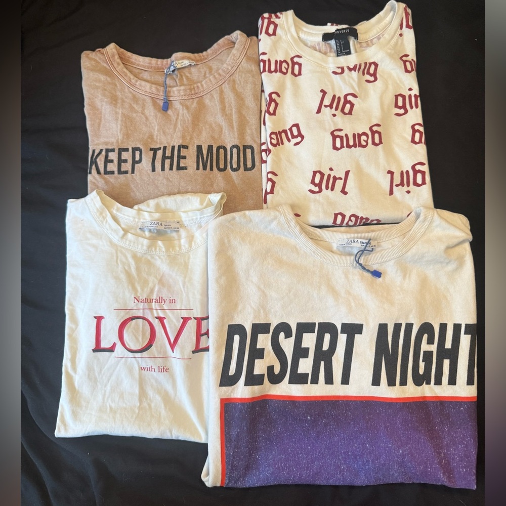 Zara Graphic Tee Bundle - 4 Shirts | Size Small